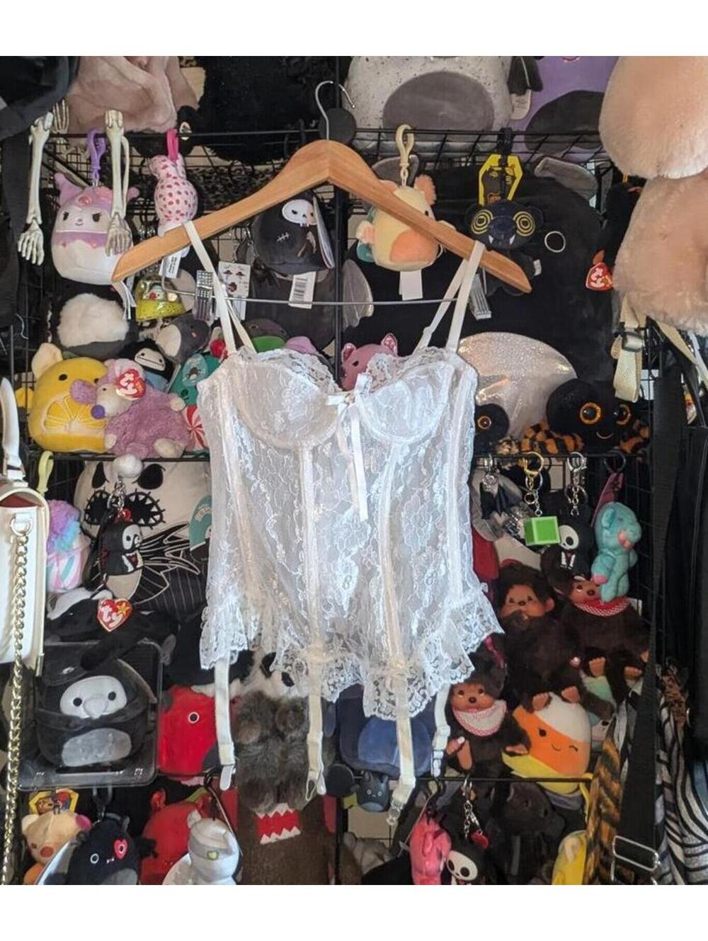 La Vie en Rose White Lace Bustier Corset Top